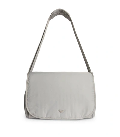 Emporio Armani Nylon Changing Bag, Pad & Bottle Holder In Grey