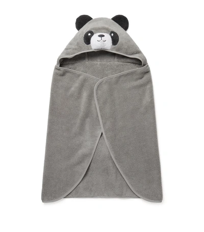 Mori Panda Hooded Towel In Grey