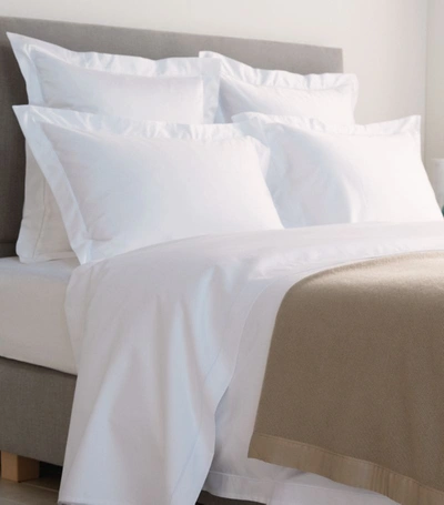 Harrods Of London Brompton Double Fitted Sheet (135cm X 190cm) In White