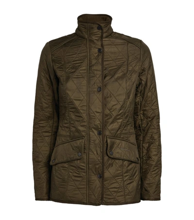 Barbour Cavalry Fleece Lined Quilted Jacket In Dark Olive