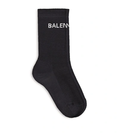 Balenciaga Logo针织袜 In Black