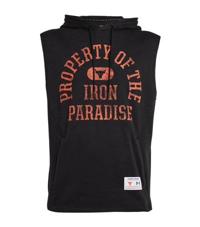 Under Armour Project Rock Sleeveless Hoodie In Black