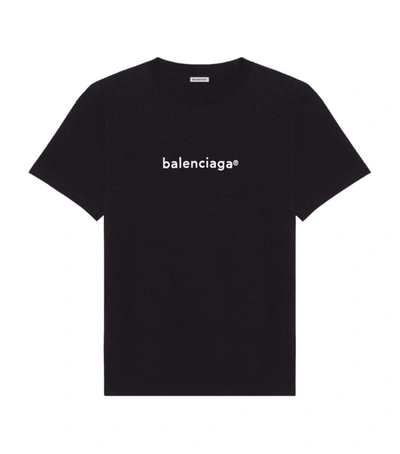 Balenciaga New Copyright Logo Graphic Tee In Noir/ecru