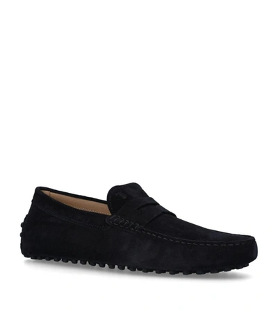 Tod's Gommino Driving Shoes In Suede In Black