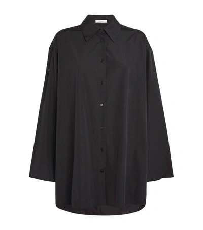 The Row Luka Oversized Collared Shirt In Black
