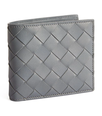 Bottega Veneta Leather Intrecciato Bi-fold Wallet In Black