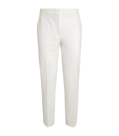 Max Mara Cropped Slim Trousers In Bianco