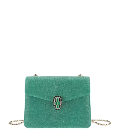 Bvlgari Leather Serpenti Forever Cross-body Bag In Green