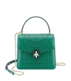 Bvlgari Leather Serpenti Forever Top-handle Bag In Green