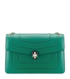 Bvlgari Leather Serpenti Forever Shoulder Bag In Green