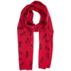 Moschino Logo Wool Wool Scarf In Rosso