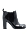 Bottega Veneta Shine Square Toe Ankle Boots In Black