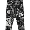 DOLCE & GABBANA BLACK LEGGINGS FOR BABYKIDS WITH LOGO,L2JP5B FSGX2 HNSAA