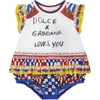 DOLCE & GABBANA WHITE ROMPER FOR BABY GIRL WITH LOGO,L2JOT8 G7XLW S9000