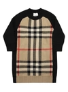 BURBERRY DIANNE - WOOL AND CASHMERE KNIT DRESS WITH JACQUARD TARTAN PATTERN,8046103 A7028