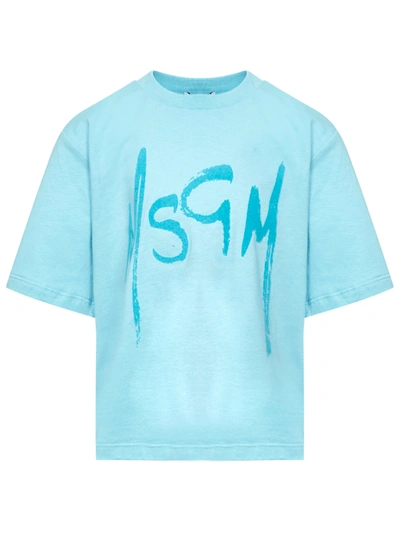 Msgm Kids' T-shirt In Light Blue
