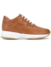 Hogan Interactive Brown Leather Sneakers