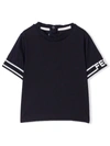 FENDI NAVY COTTON T-SHIRT,BUI0287AJB F0QB0