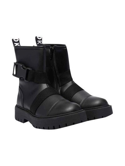 Dkny Teen Chunky Buckle-fastening Boots In Nero