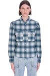 Isabel Marant Étoile Marcelia Wool-blend Flannel Shirt In Green