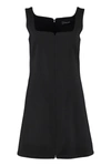 Versace Stretch Crepe Wool Dress In Black