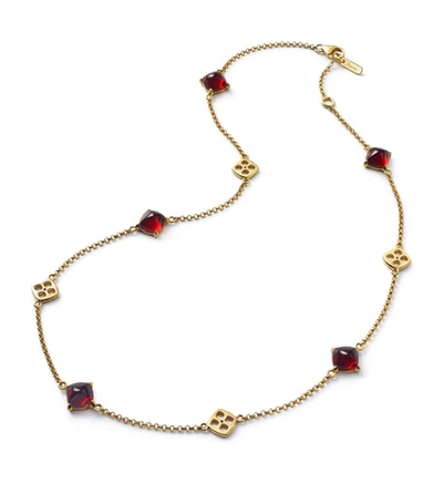 Baccarat Gold Vermeil Mini Medicis Red Necklace In Clear