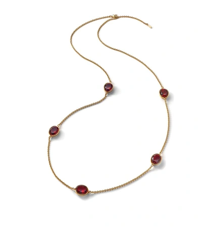 Baccarat Gold Vermeil Croise Red Necklace In Clear