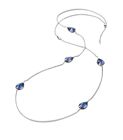 Baccarat Sterling Silver Fleurs De Psydelic Blue Scarab Long Necklace In Multi