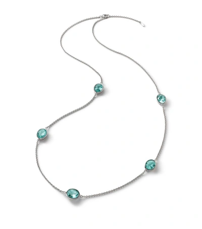 Baccarat Sterling Silver Croise Turquoise Necklace In Clear