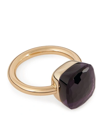 Pomellato Mixed Gold And Amethyst Nudo Classic Ring In Purple