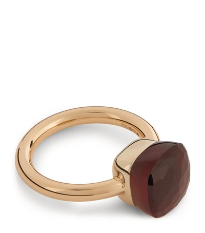 Pomellato Mixed Gold And Garnet Nudo Classic Ring In Red