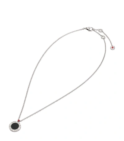 Bvlgari Sterling Silver, Onyx And Ruby Save The Children Anniv Necklace