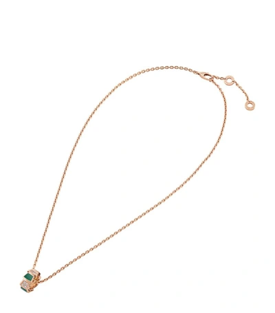 Bvlgari Rose Gold, Malachite And Diamond Serpenti Viper Necklace