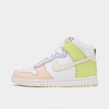 Nike Women's Dunk High Retro Casual Shoes In White/cashmere/lemon Twist