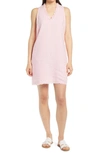 Tommy Bahama Two Palms Ruffle V-neck Linen A-line Dress In Pink