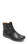 Rockport Cobb Hill Penfield Ruched Bootie In Black Leather