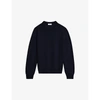 Sandro Mens Bleus Long-sleeve Crewneck Cashmere Jumper