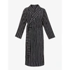 Tekla Belted Striped Organic Cotton-terry Robe In Antwerp