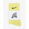 Inked Grails Brand-embroidered Over-dyed Cotton-jersey Socks In Sherbet Lemon