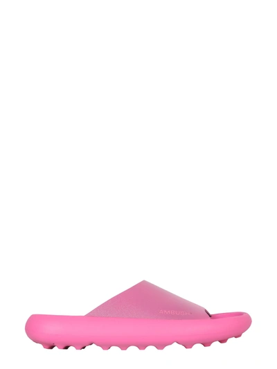 Ambush Side Logo-print Slides In Fuchsia