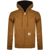 Carhartt Active Hooded Organic Cotton-piqué Jacket In Brown