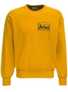 Aries Mustard Colored Jersey Sweatshirt With Logo Print In Yellow