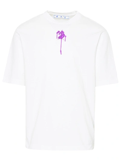 Off-white White Cotton Dripped Ow Logo T-shirt