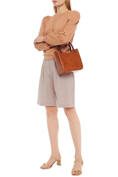 Cami Nyc Dressing Gownrta Gathered French Cotton-terry Sweatshirt In Light Brown