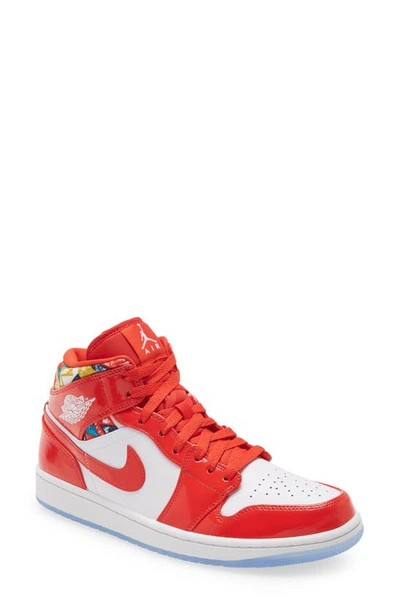 Jordan Air  1 Mid Se Basketball Shoe In 600 Red/ White-navy