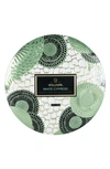 Voluspa White Cypress 3 Wick Decorative Tin Candle With Lid In White Cypress