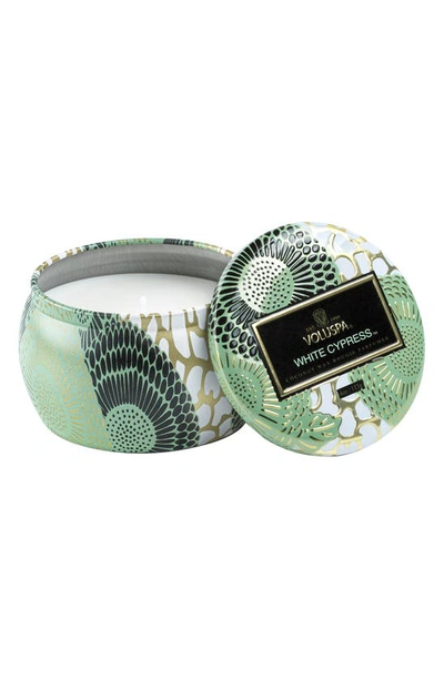 Voluspa White Cypress Mini Tin Candle