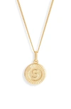 Bracha Initial Medallion Pendant Necklace In Gold - S
