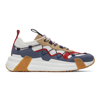 Moncler White & Navy Compassor Sneakers In 003 Miscellaneous