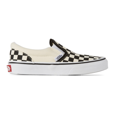 Vans Kids Black & Off-white Checkerboard Classic Slip-on Sneakers In Multi